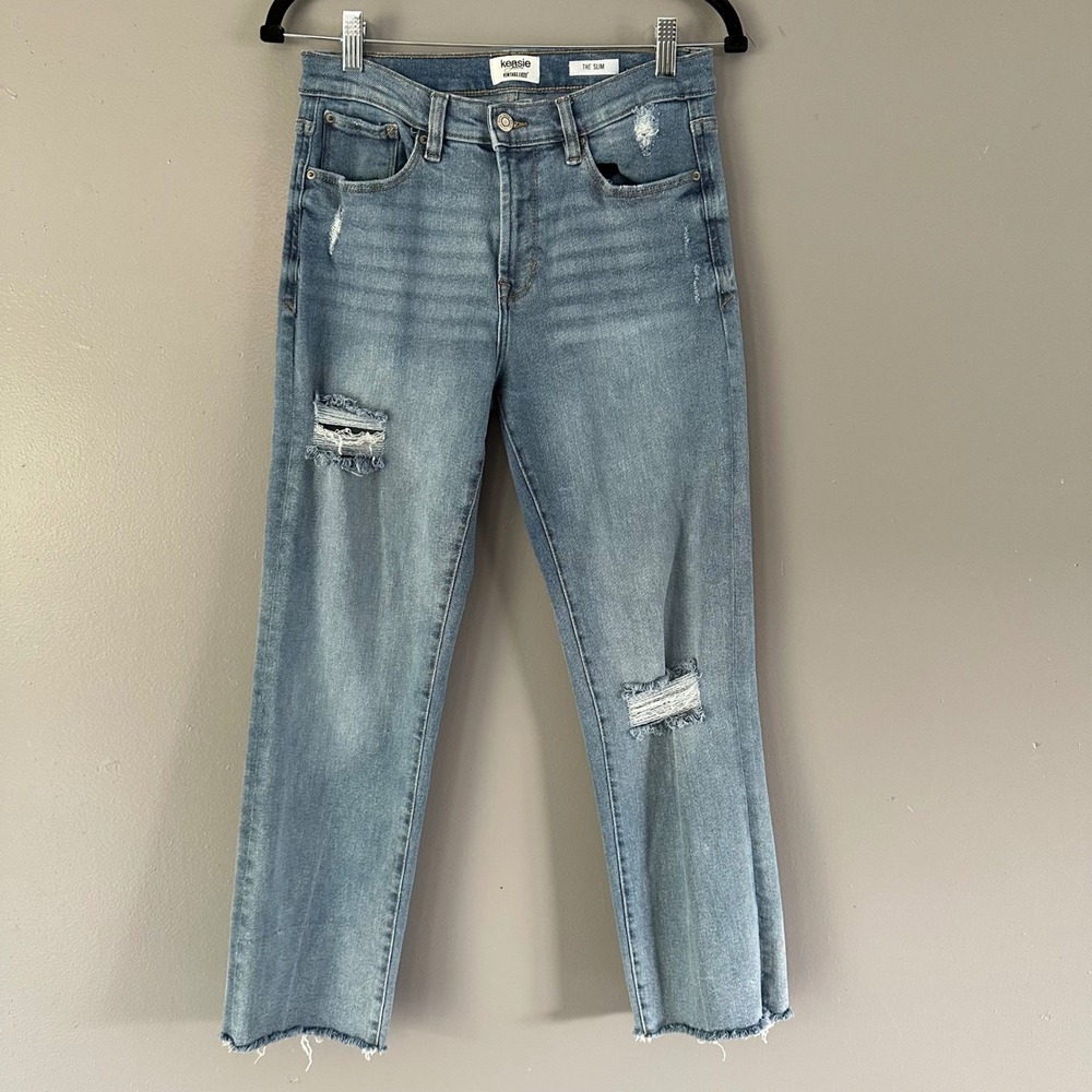 Kenzie Jeans‎ Vintage Luxe The Slim Medium Wash Distressed Jeans SZ 26/8
